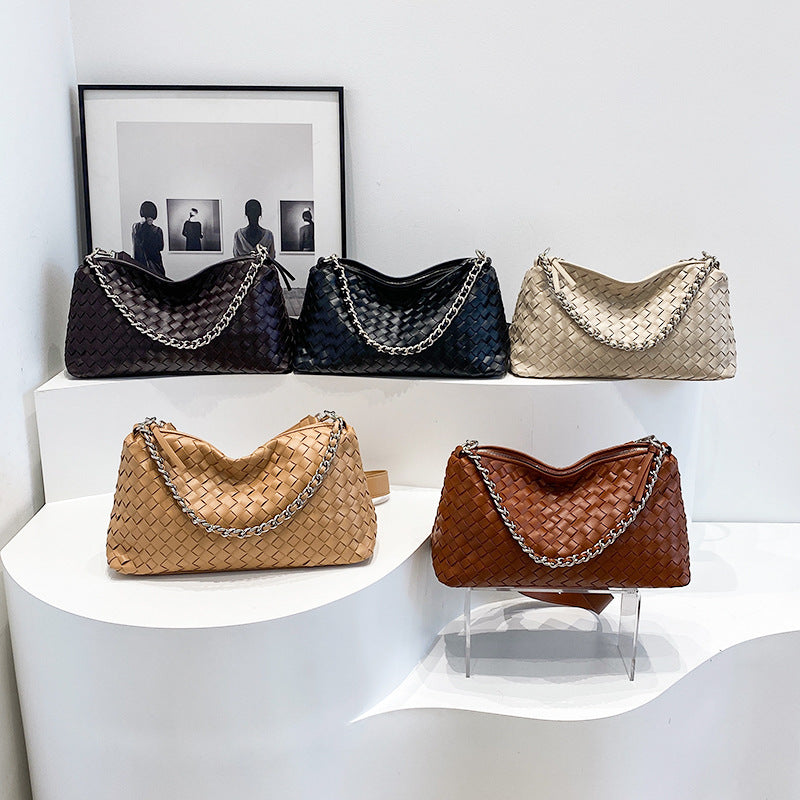 Women's Style High Sense Woven Texture Light Armpit Bags