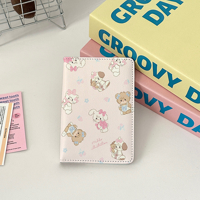 Cute Leather Overseas Passport Cover Storage Card Holder