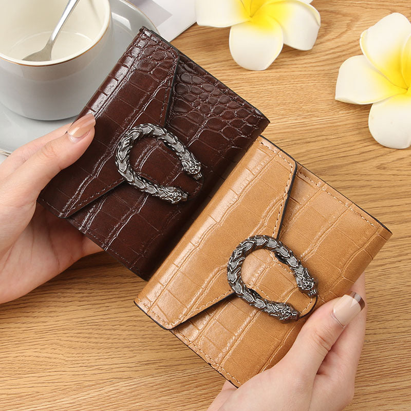 Women's Faucet Crocodile Pattern Fashion Simple Multifunctional Ladies Wallets