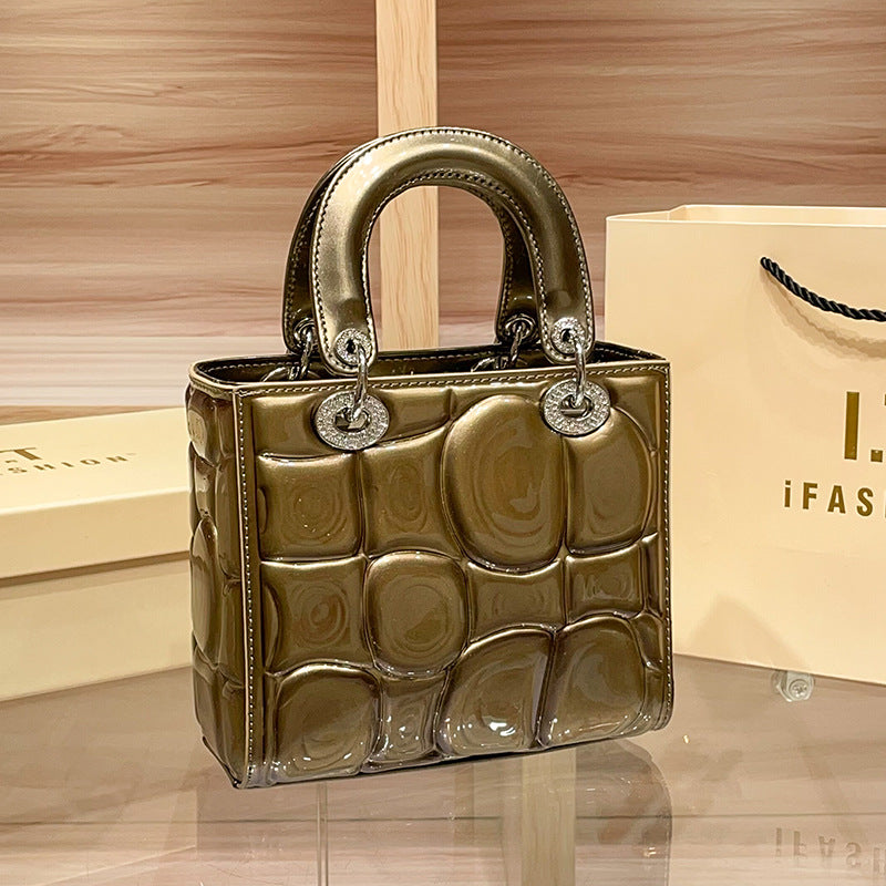 Women's High-grade Patent Leather Portable Diana Fashion Crossbody Bags
