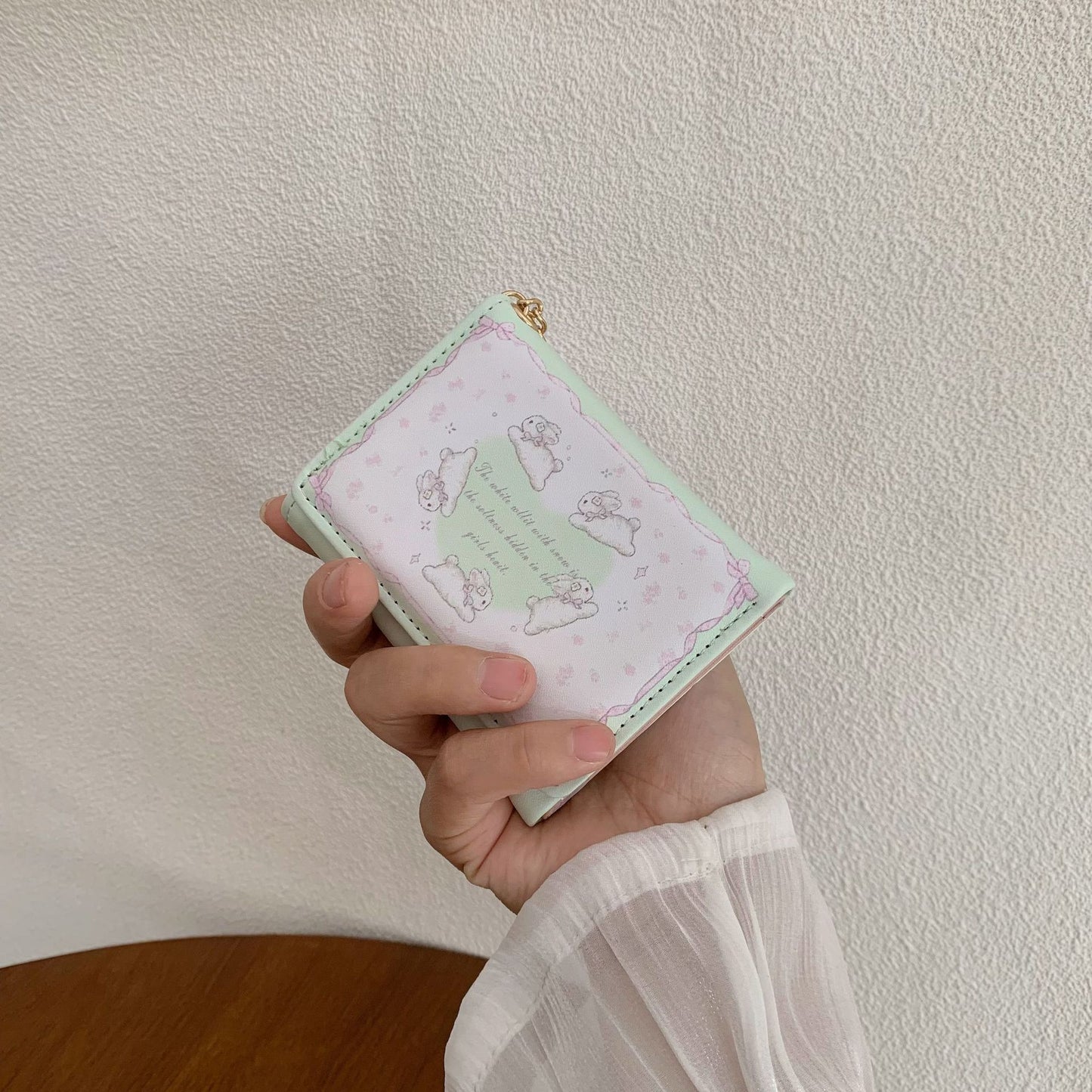 Female Short Cute Love Hair Ball Korean Ladies Wallets