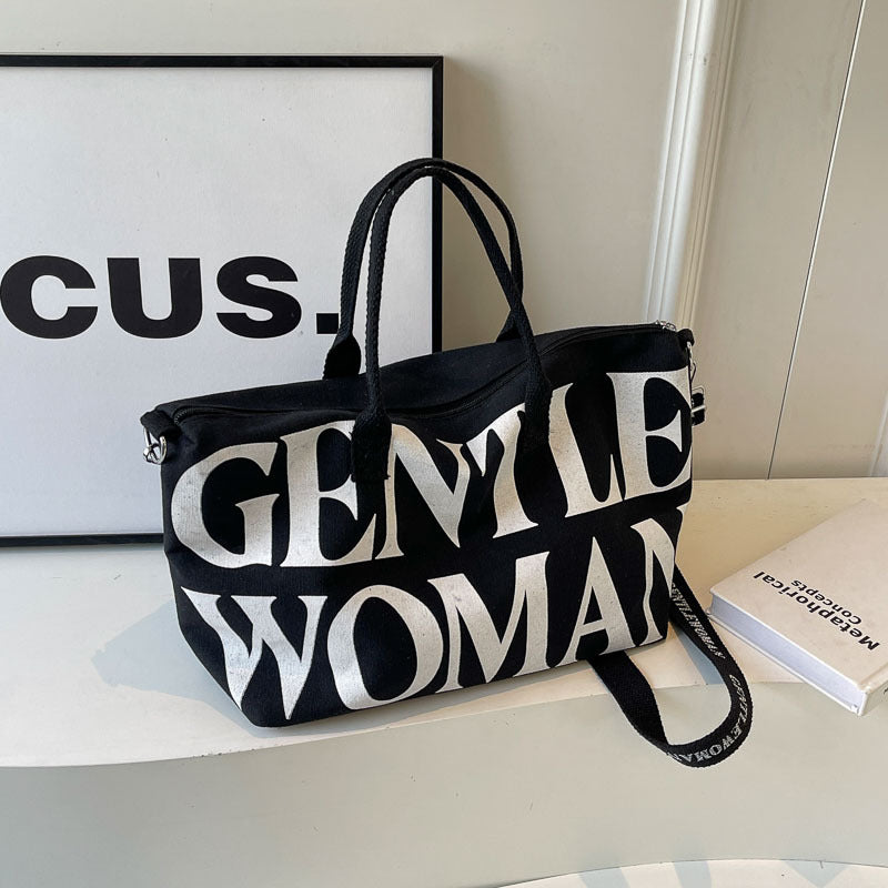 Large Capacity Letters Canvas Fashion One Crossbody Bags
