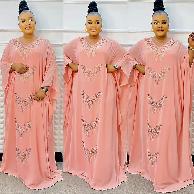 Women's Large Fat Cover Robe Hot Drilling Dresses