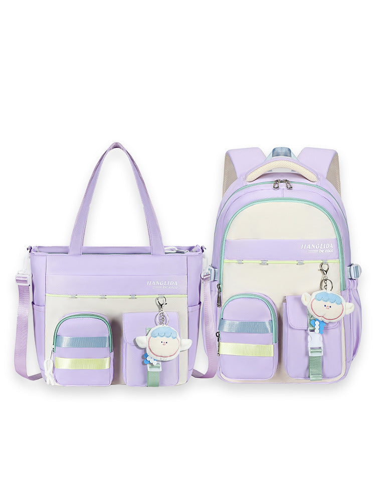 Tuition Korean Style Junior High Color Matching Middle School Students' Schoolbags
