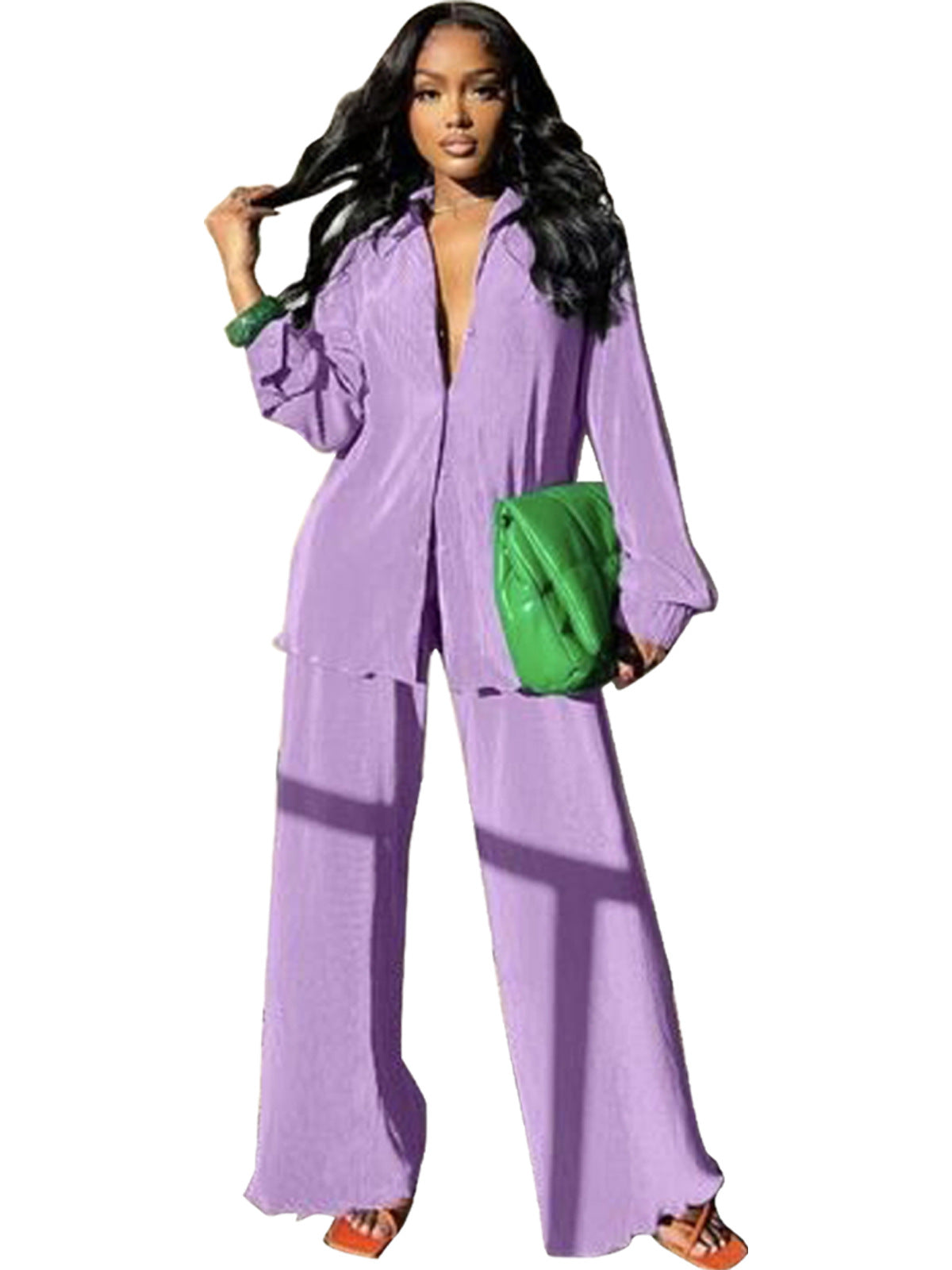 Women's Elegant Solid Color Trousers Two-piece Suits