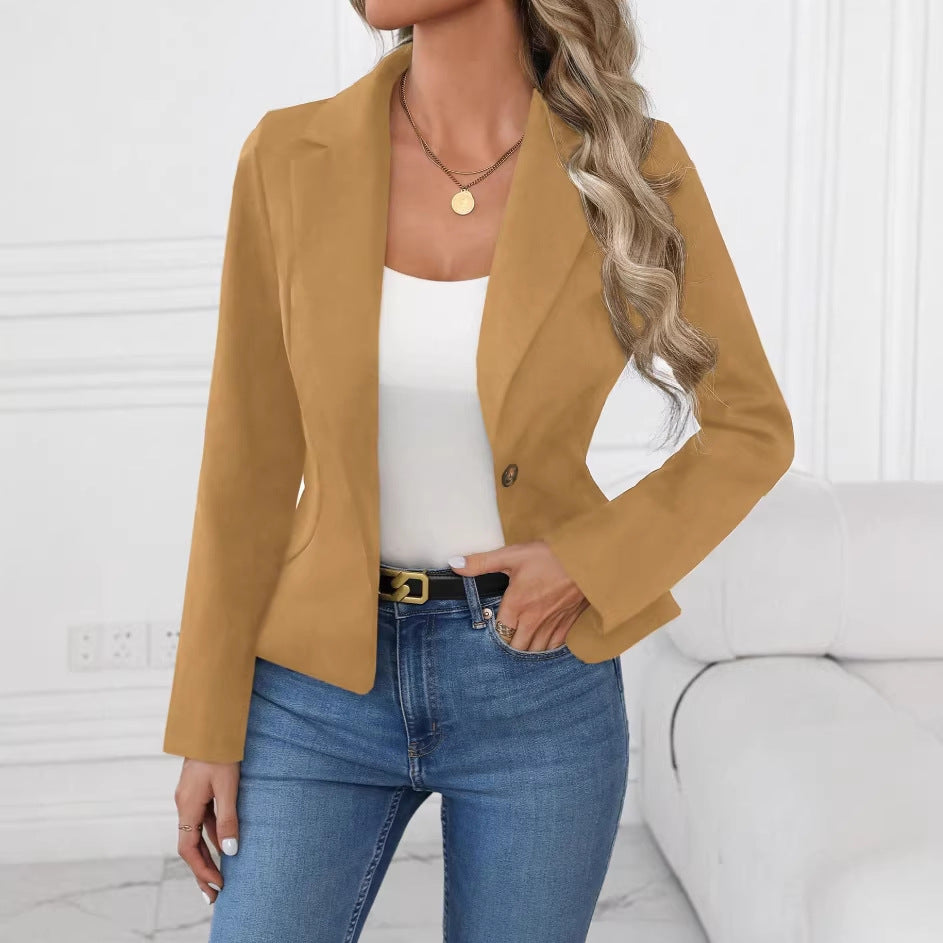 Women's Autumn Solid Color Slim Fit Business Advanced Long Blazers