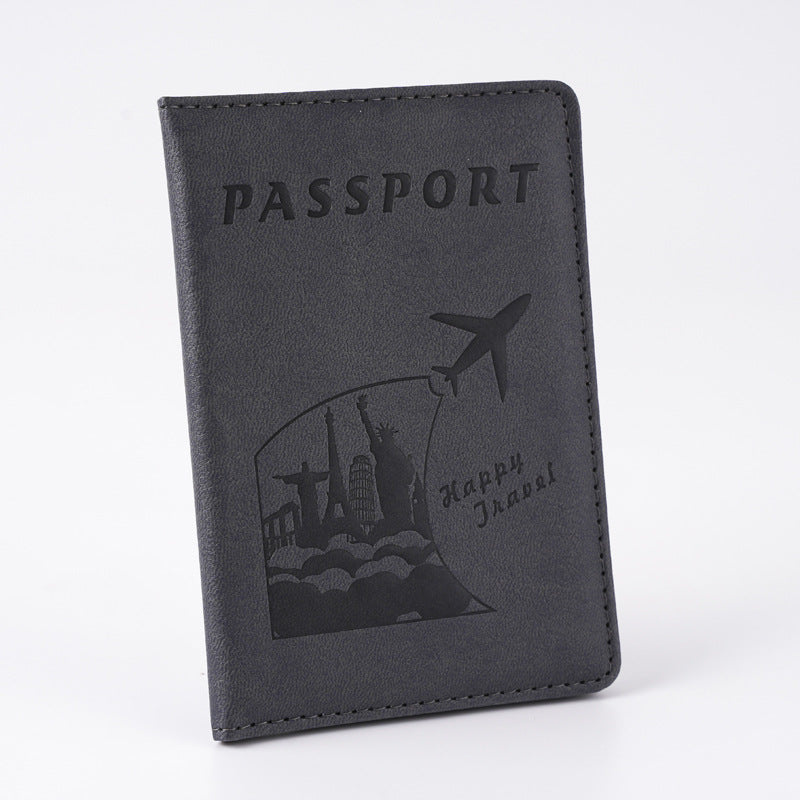Creative Airplane Embossing Passport Cover Document Card Holder