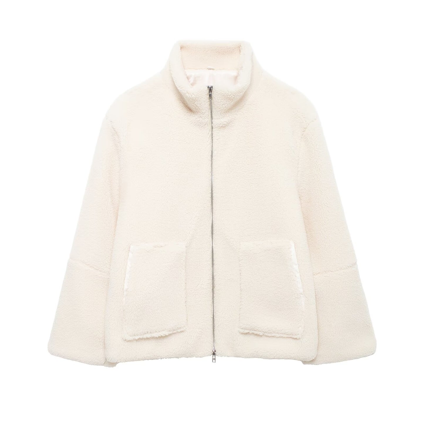 Women's Color Idle Style Lamb Wool Turtleneck Coats