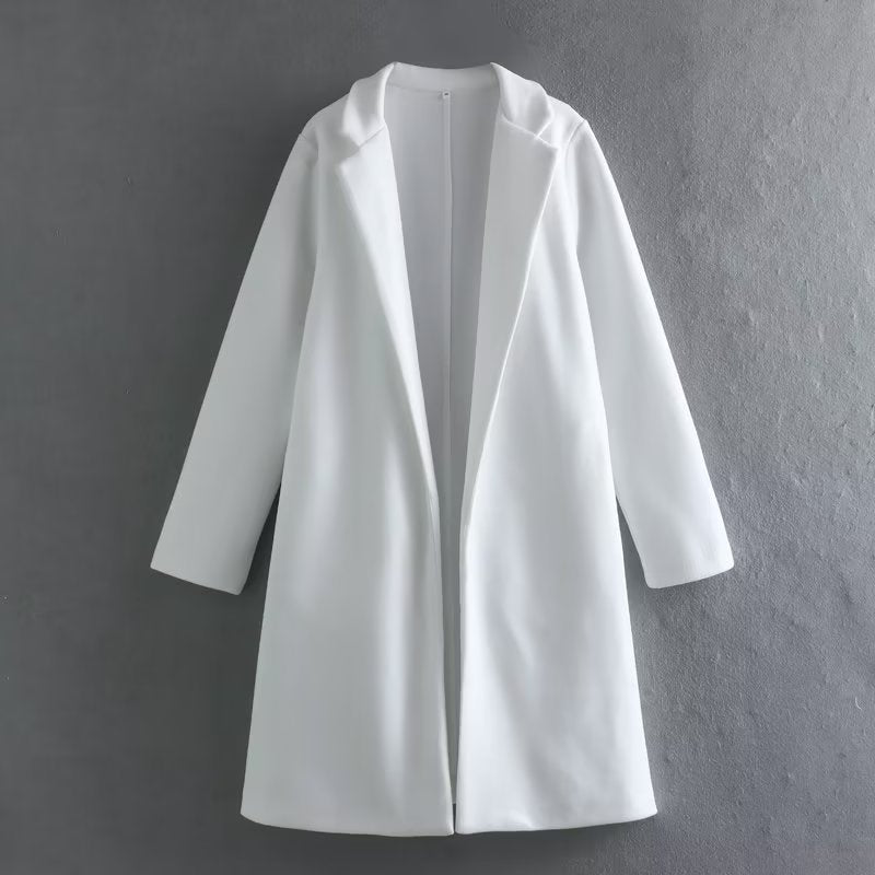 Women's Solid Color Simple Loose Temperament Woolen Coats