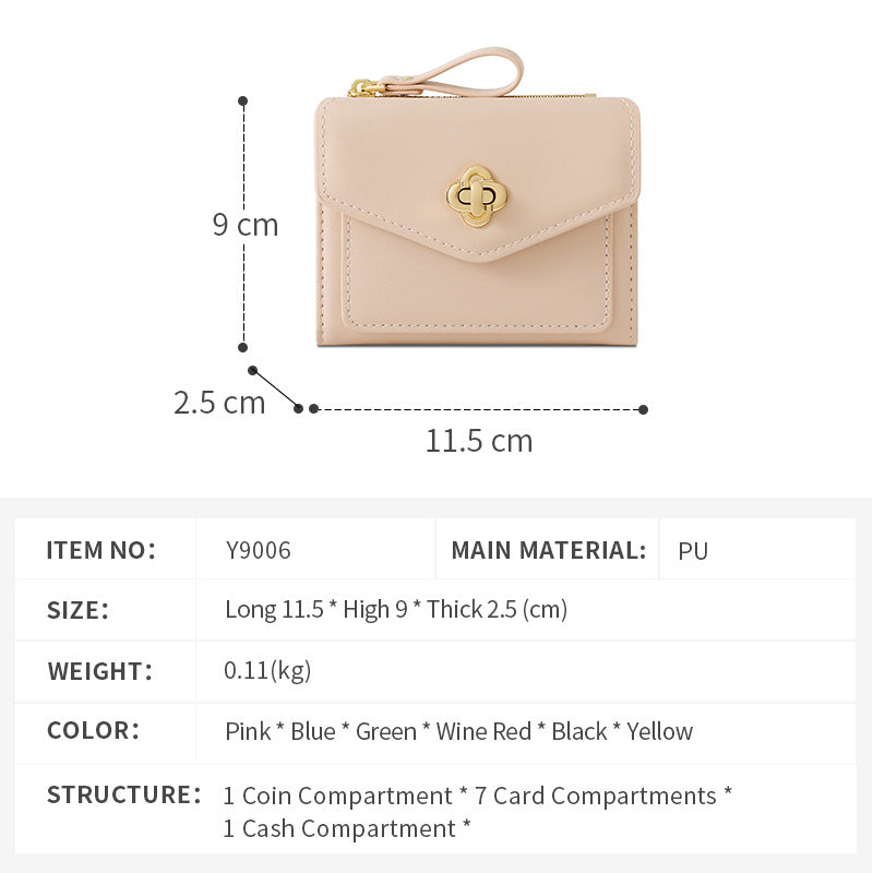 Women's Simple Short Multiple Slots Storage Leather Ladies Wallets