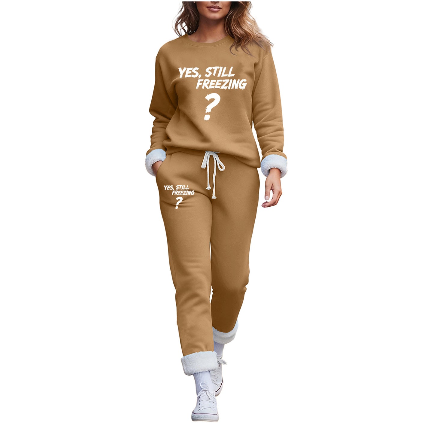 Trendy Fleece-lined Thermal Base Printing Series Women's Sweater, Sweater