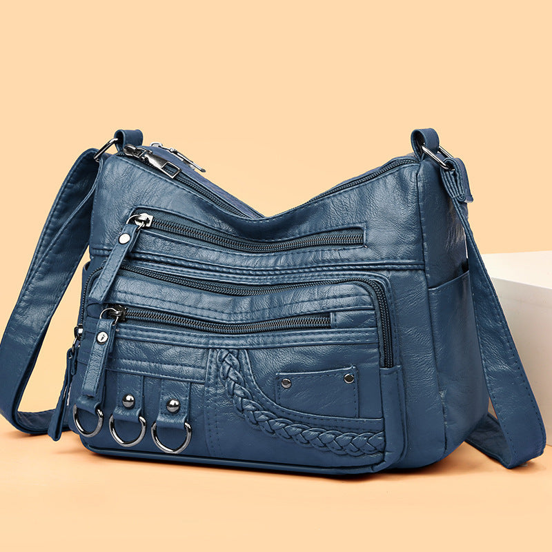 Women's Versatile Mother's Washed Large Capacity Crossbody Bags