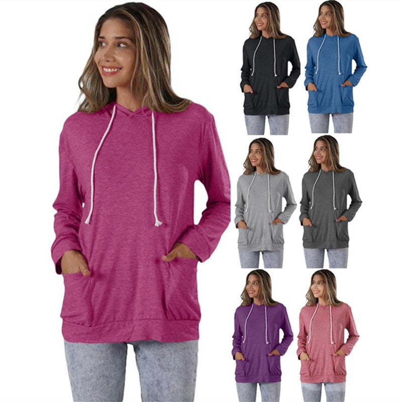 Women's Street Pocket Long Sleeve Sweatshirt Sports Women's Sweater, Sweater