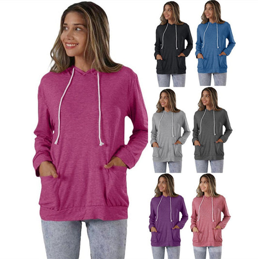 Women's Street Pocket Long Sleeve Sweatshirt Sports Women's Sweater, Sweater
