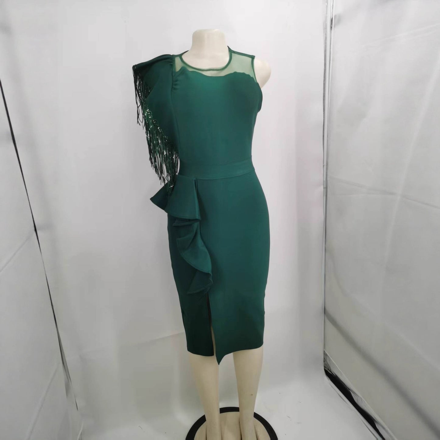 Elegant Dare Mesh Patchwork Ruffled Slimming Dresses