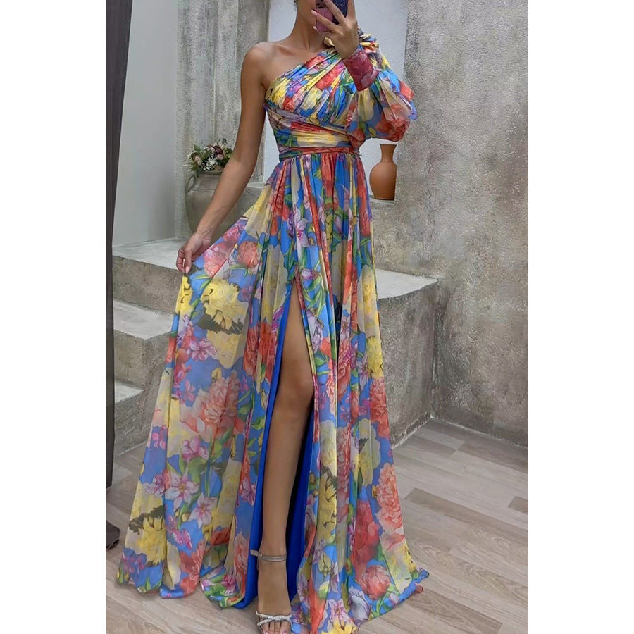 Party Casual Slit Dress Loose Multicolor Dresses