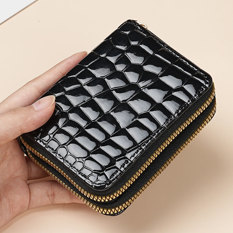 Women's Organ Double Zipper Fashion Large Capacity Card Holder