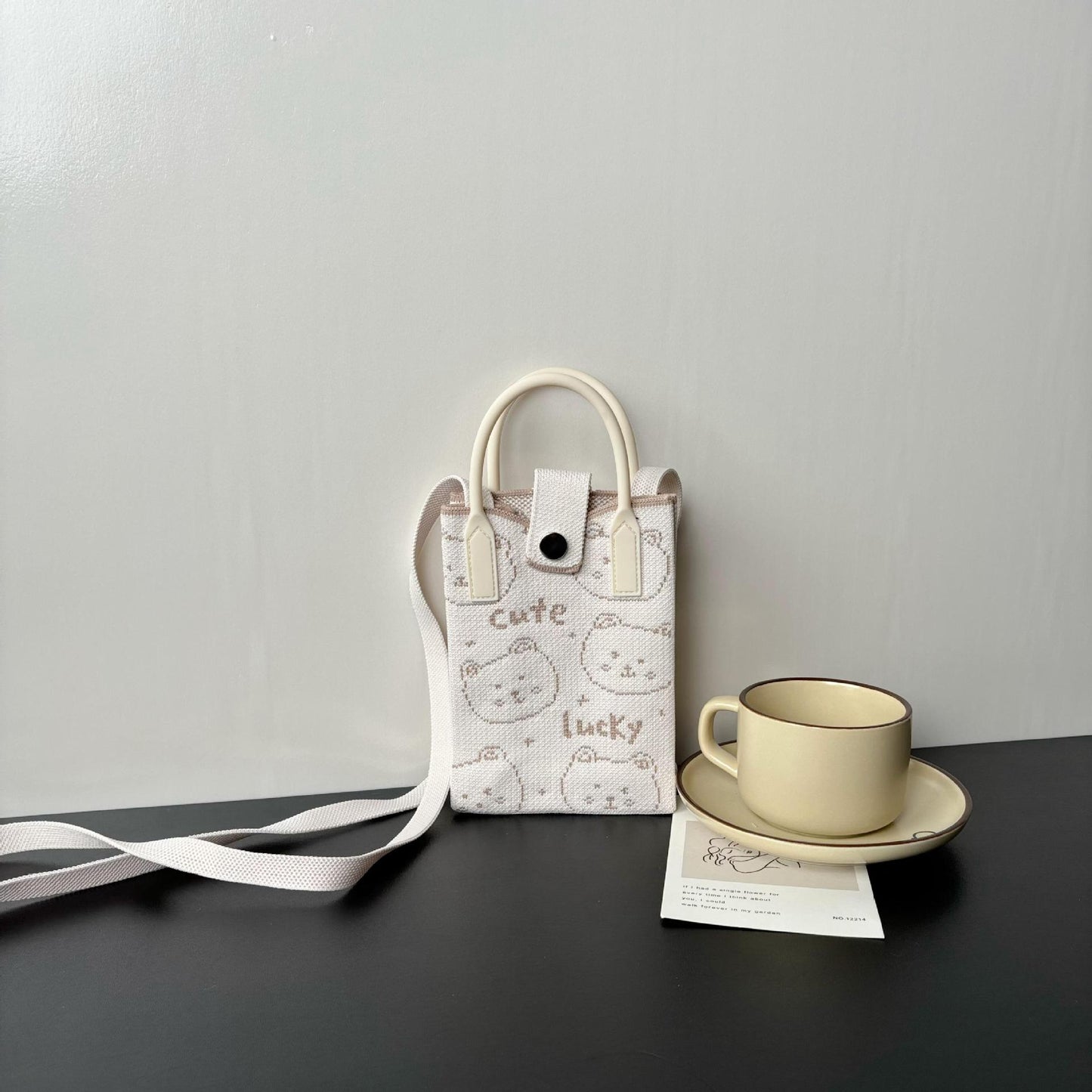 High Sense Mobile Cartoon Knitted Dopamine Bags