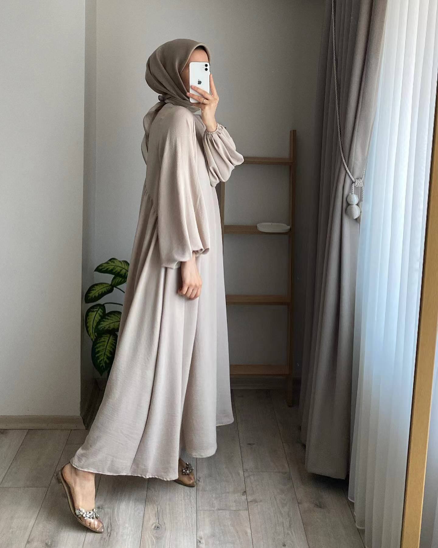 Women's Muslim Wear Solid Color Elegant Fashion Loose Dresses