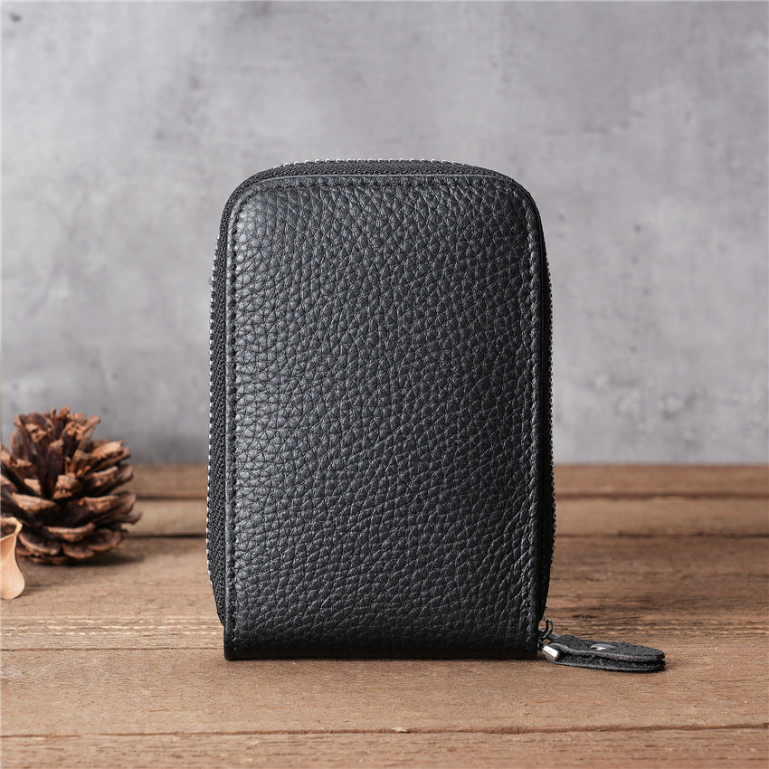 Men's Leather License Expanding First Layer Cowhide Card Holder