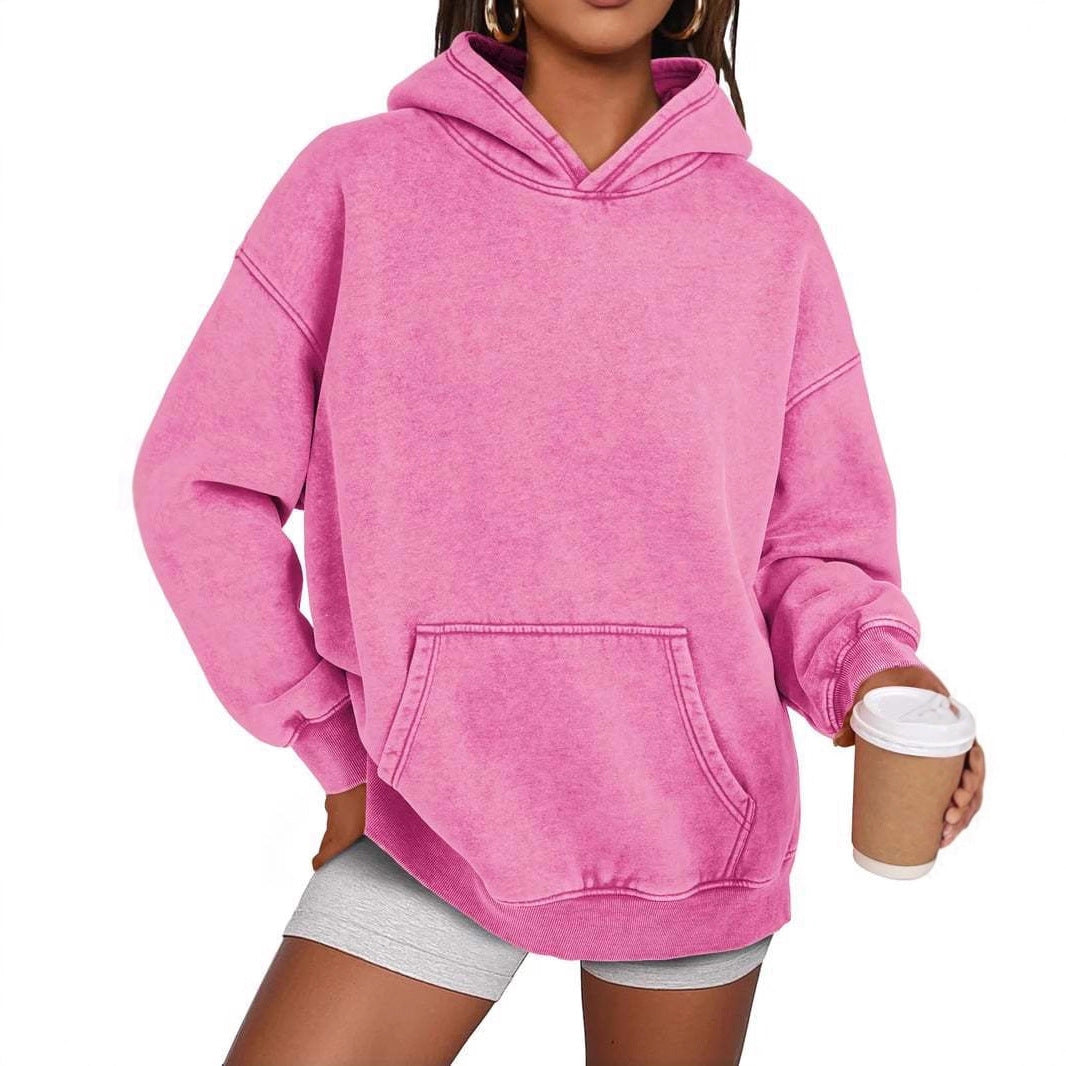 Women's & Men's & Heavy Washed Distressed Hoodie Casual Loose Sweaters