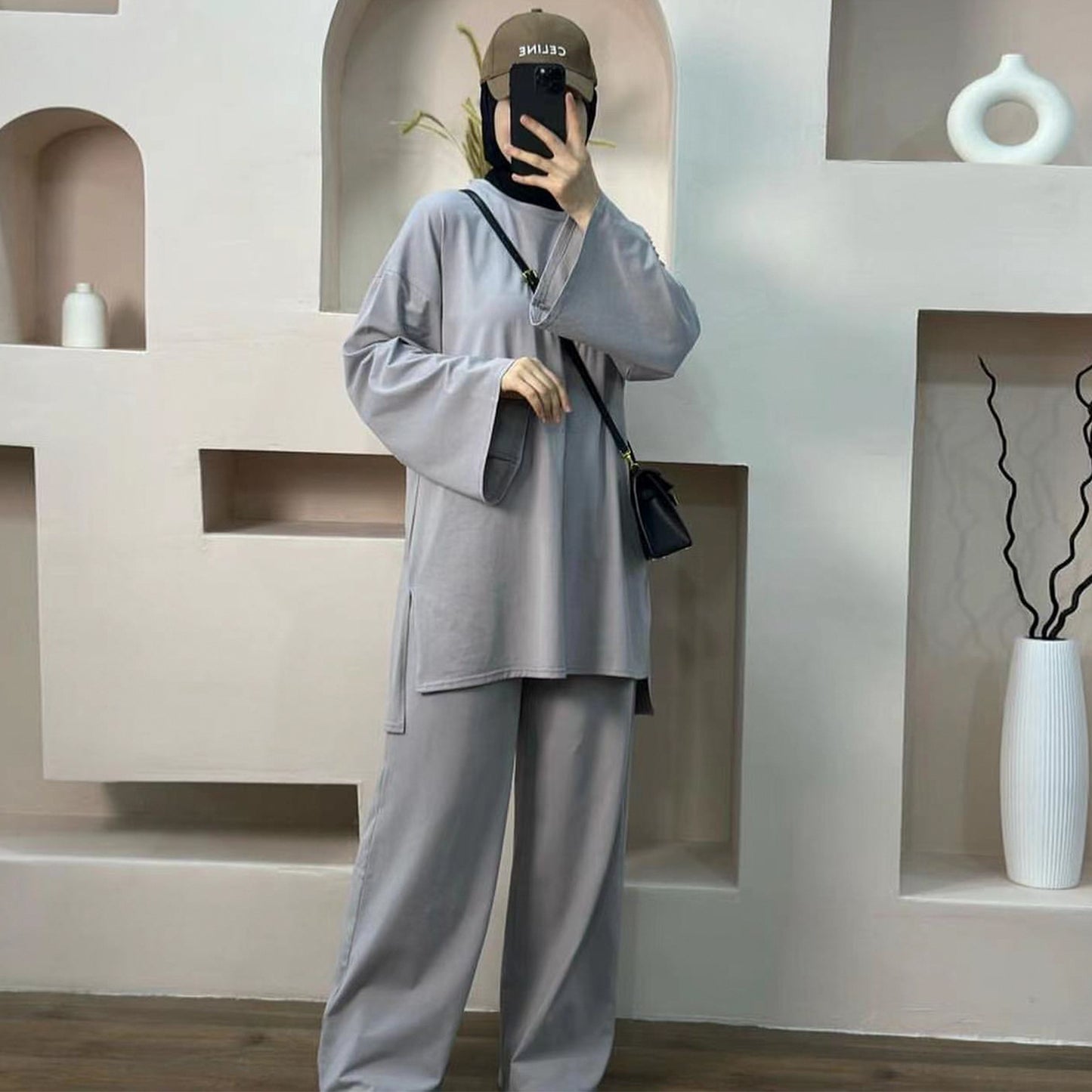 Graceful Turkey Solid Color Loose Two-piece Suits