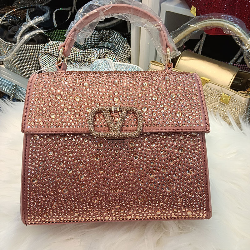 Women's Diamond Rhinestone Flip Retro High-grade Light Crossbody Bags