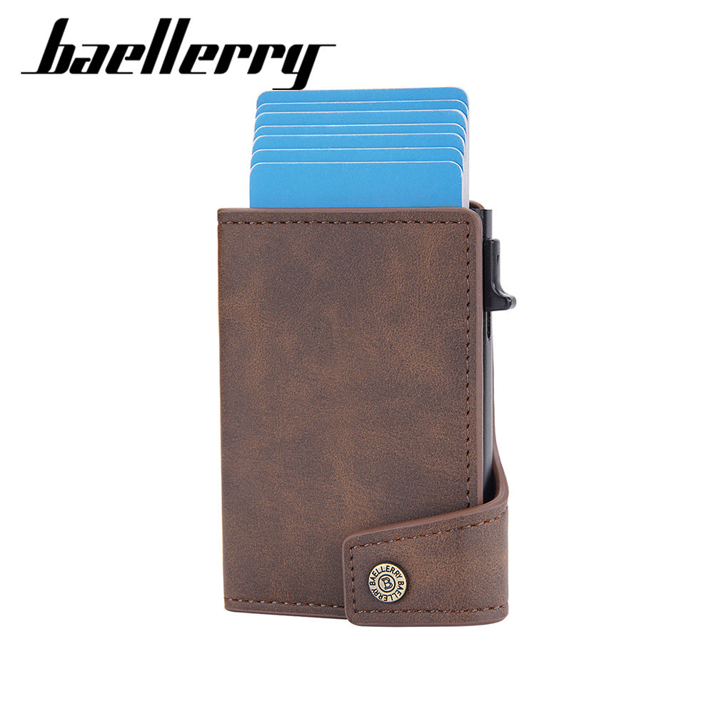 Men's Side Push Vintage Metal Aluminum Box Card Holder