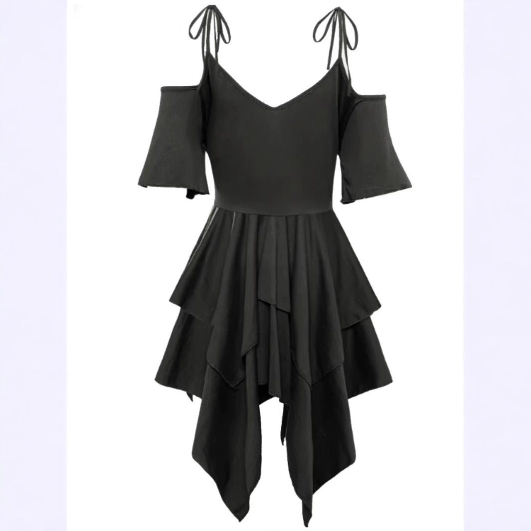 Women's Street Hipster Cold Shoulder Sleeve Casual Dress