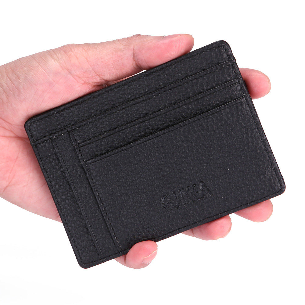 Women's & Men's & Litchi Leather Large Capacity License Card Holder