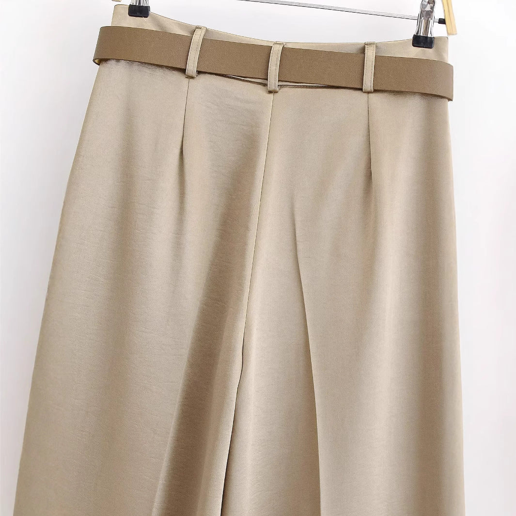 Women's Spring Street Fashion With Belt Casual Clothing