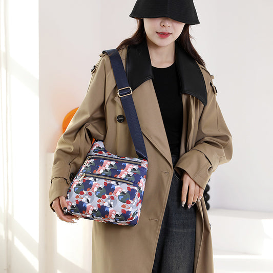 Women's Capacity Multilayer One Nylon Cloth Simple Crossbody Bags