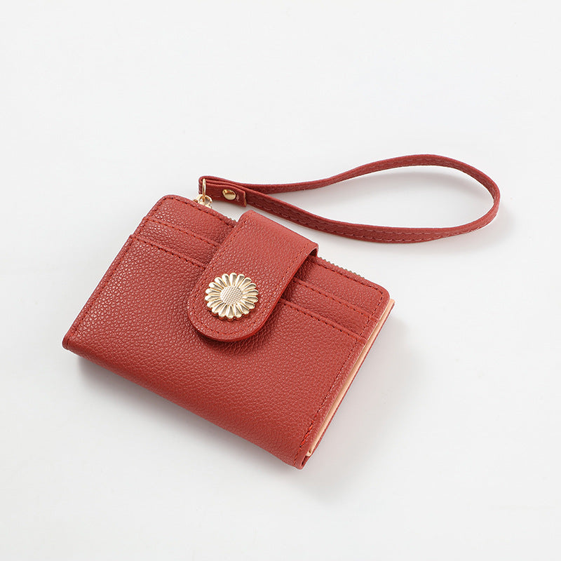 Women's Short Solid Color High-grade Zipper Ladies Wallets