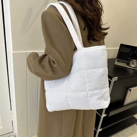 Women's Soft Large Capacity Puff Down Jacket Shoulder Bags
