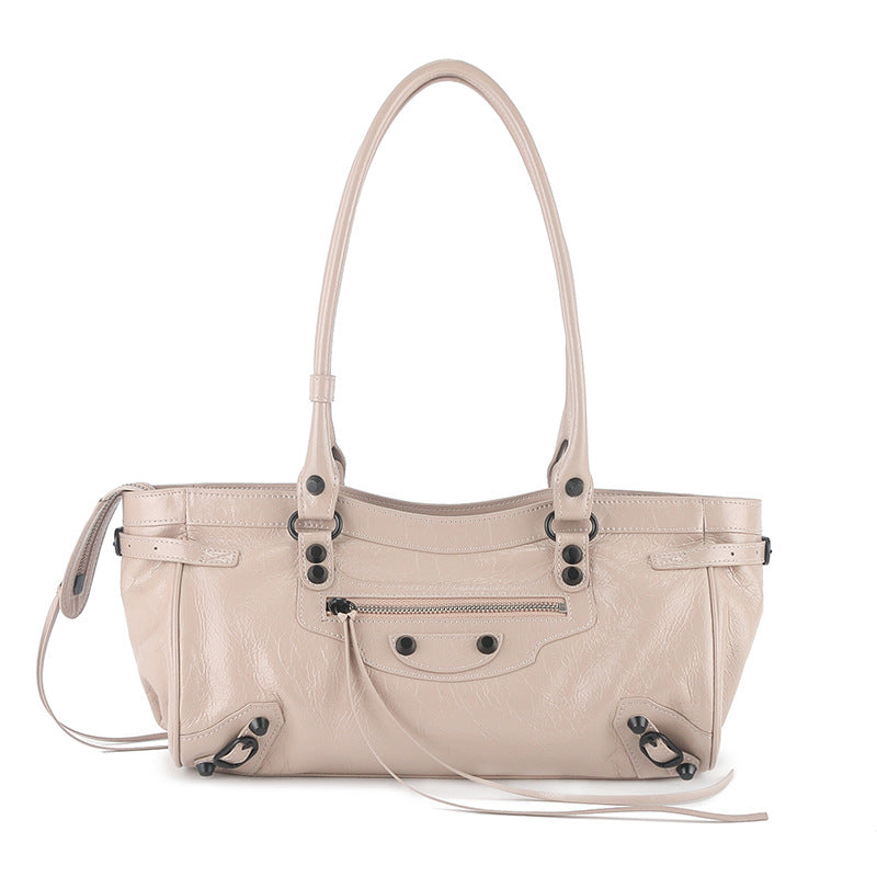 Women's Hot Underarm Rivet Motorcycle Retro Commuter Large Armpit Bags