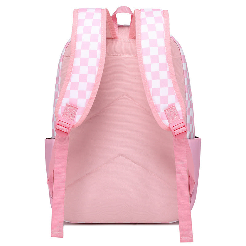 Female Junior High Trendy Simple Plaid Middle School Students' Schoolbags