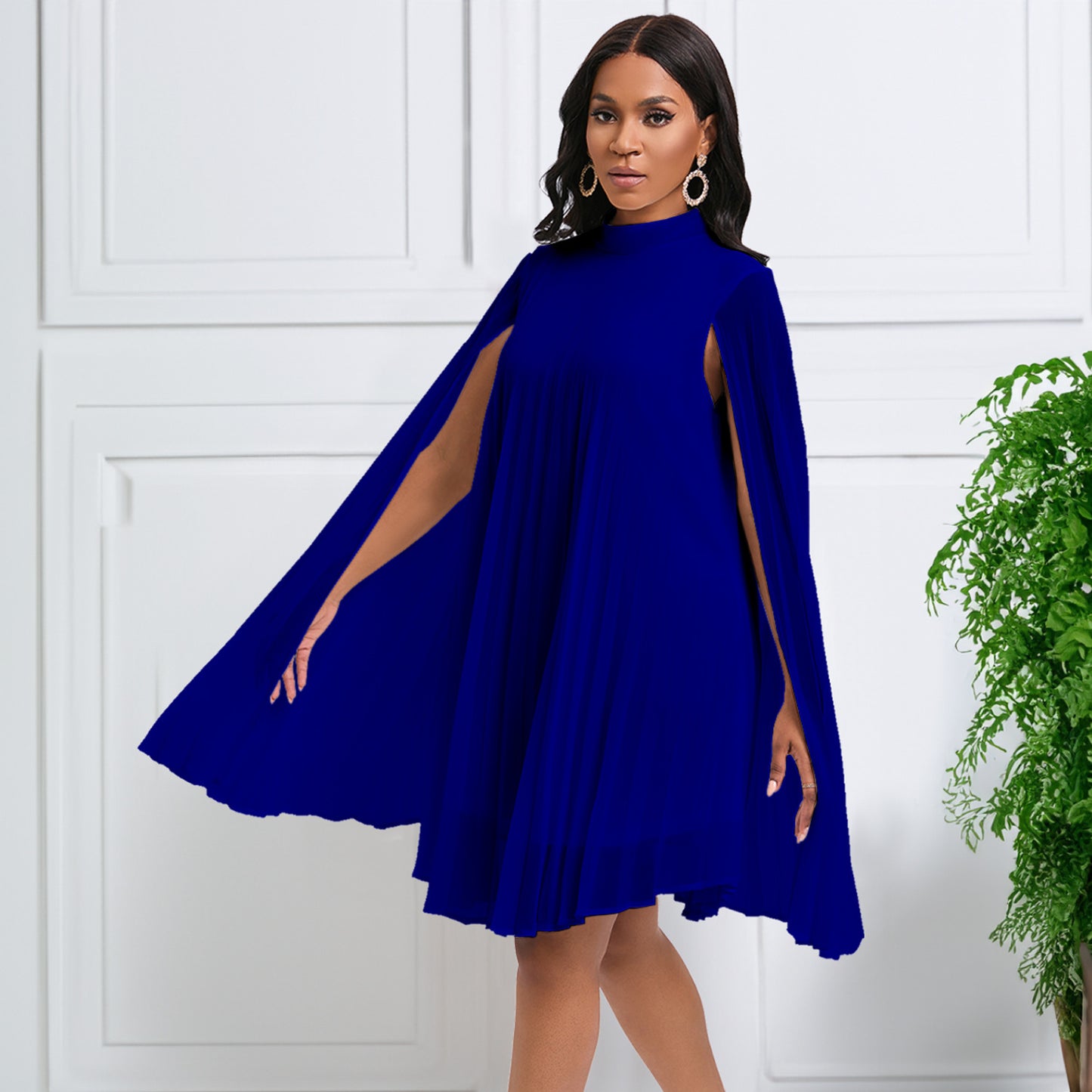 Women's Fashionable Chiffon Pullover Cloak Batwing Sleeve Plus Size