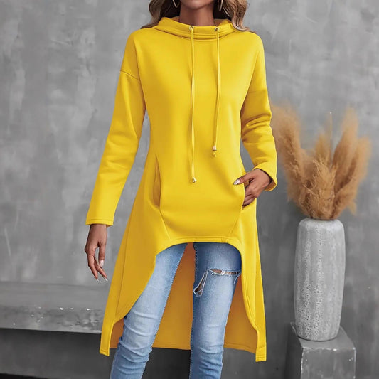 Creative Women's Long-sleeved Hooded Mid-length Elegant Women's Sweater, Sweater