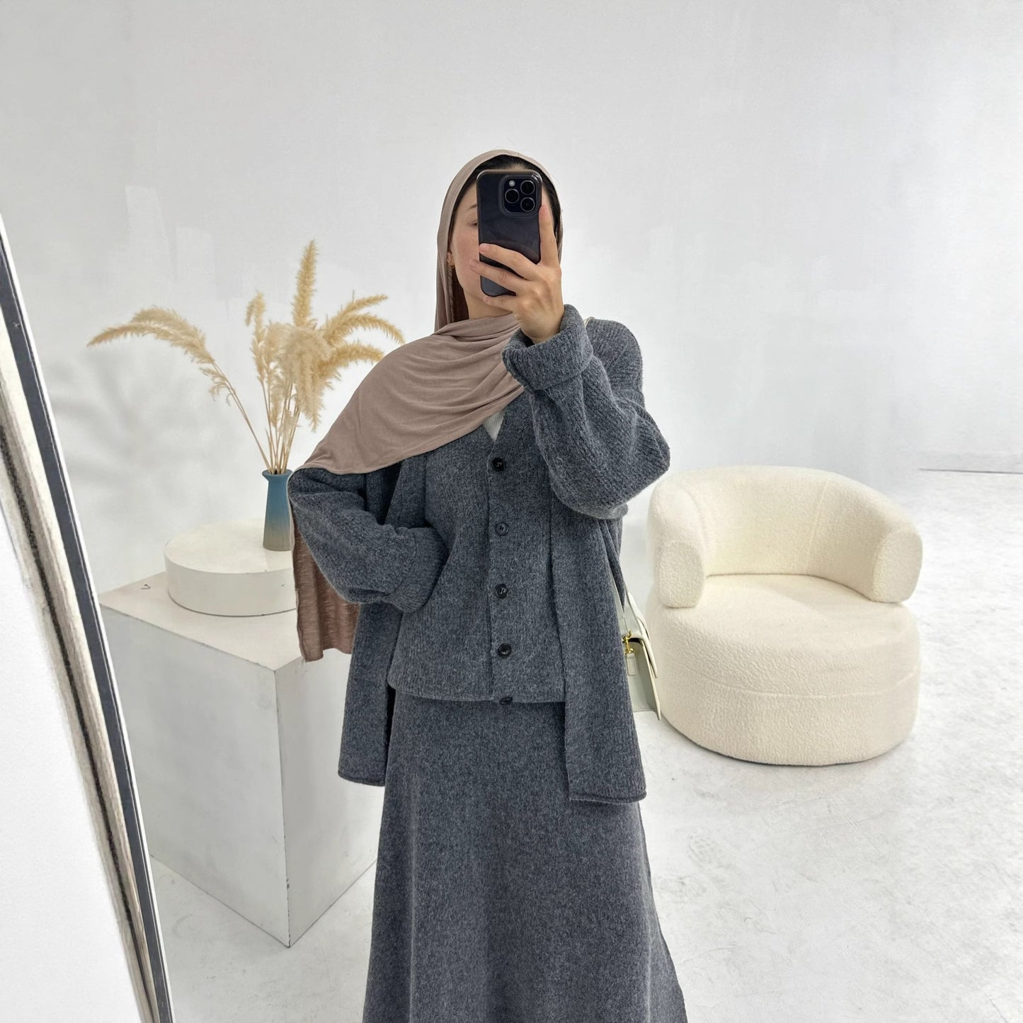 Turkey Thickened Knitting Solid Color Three-piece Suits