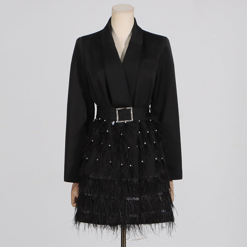 Fashionable Commute Style Dress High-grade Beaded Dresses