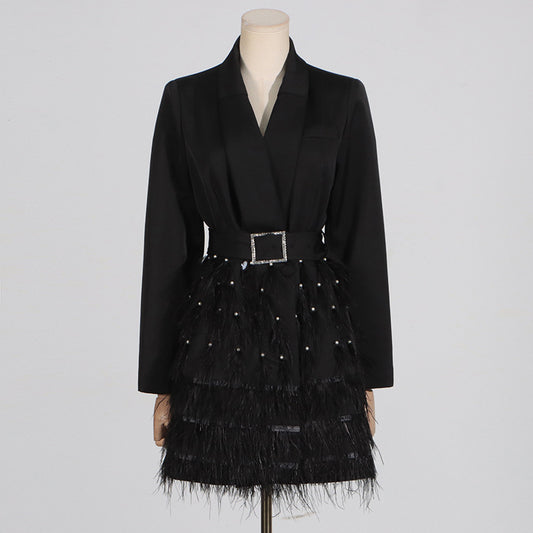 Fashionable Commute Style Dress High-grade Beaded Dresses