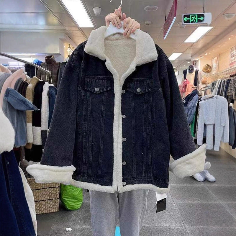 Women's Blue Denim Winter Fashionable Cotton Design Jackets