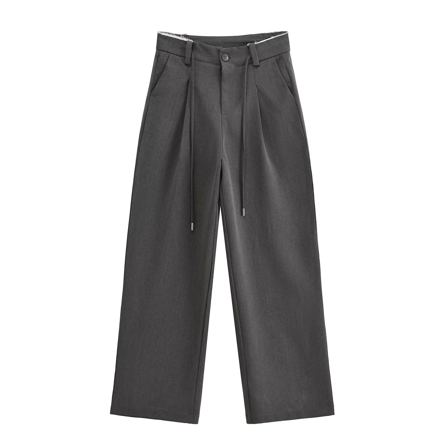 Women's High Waist Mopping Rough Edges Long Pants
