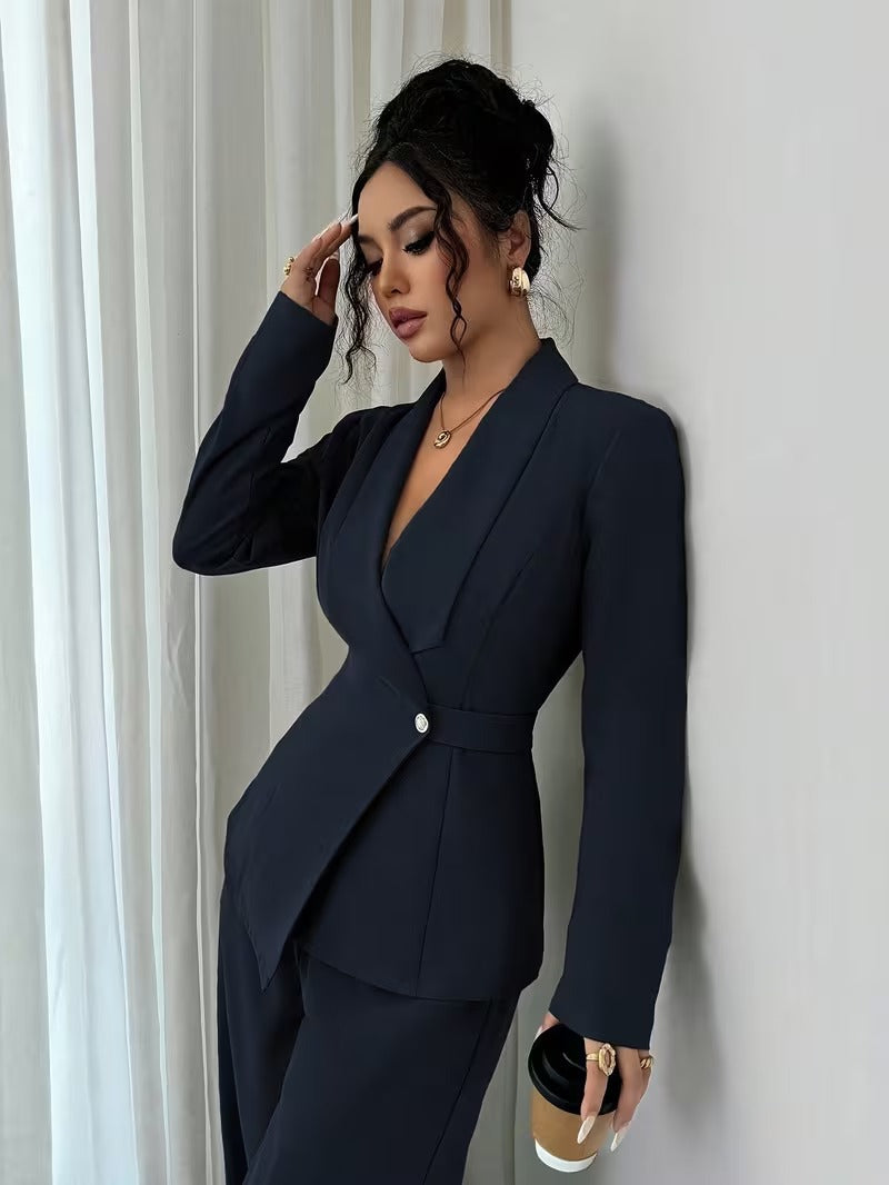 Women's Set Solid Color Long Sleeve Shirt Fashion Casual Suit
