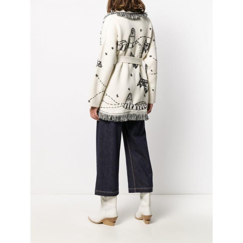 Women's Handmade Embroidered Loose Mid-length Christmas Sled Sweaters