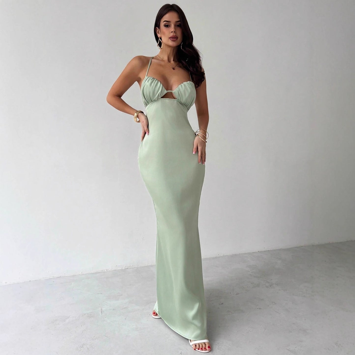 Women's Vacation Style Elegant Slimming Textured High-grade Dress