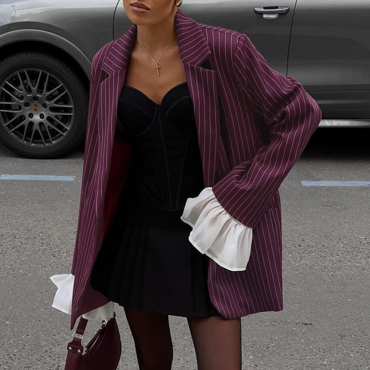 Women's Design Lace Bell Sleeve Loose Casual Suits