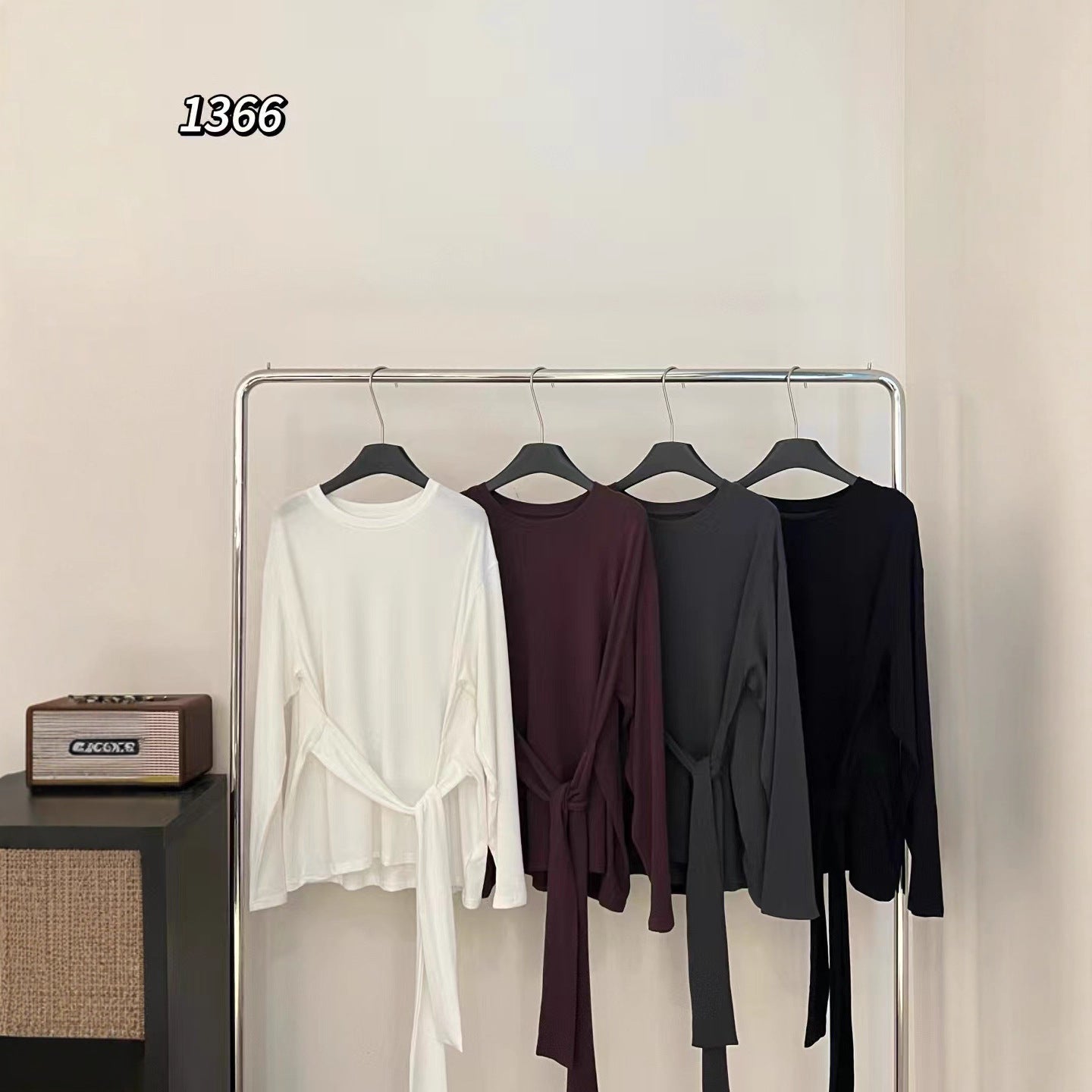 Women's Long Sleeve Round Neck Pure Color Blouses