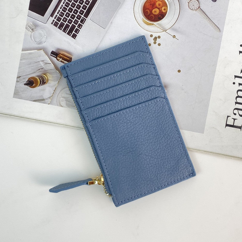 Women's Fashion Minimalist Style Korean First Layer Cowhide Document Card Holder