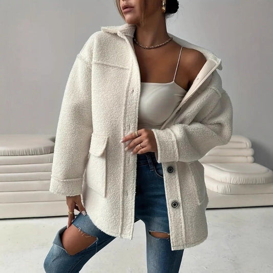 Women's Ladies Fashion Casual Loose Lapels Female Coats